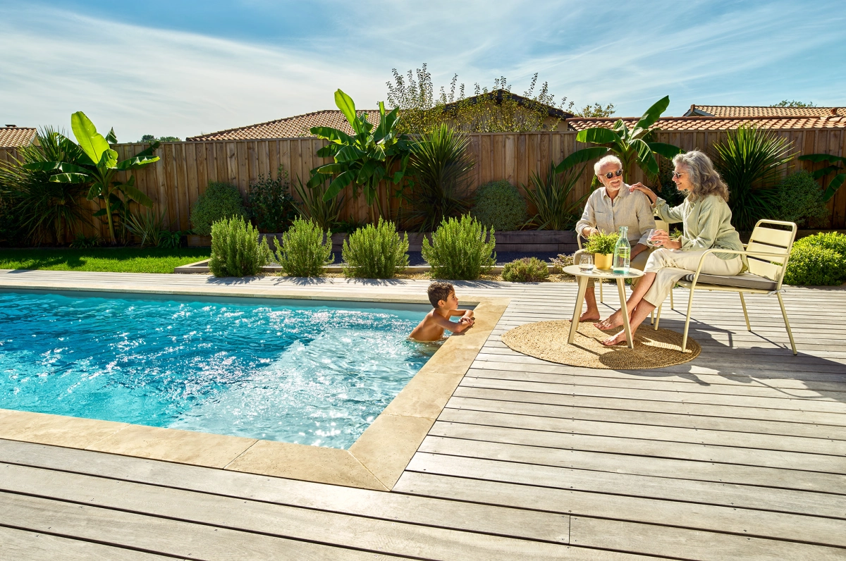 Piscine béton maçonné